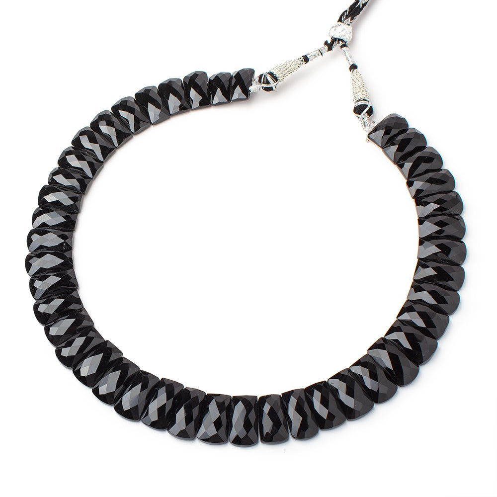 20x8-26x11mm Black Onyx Faceted Fancy Shape Collar 44 beads