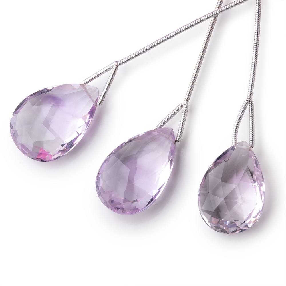 21x15-22x16mm Pink Amethyst Faceted Pear 1 Focal Bead