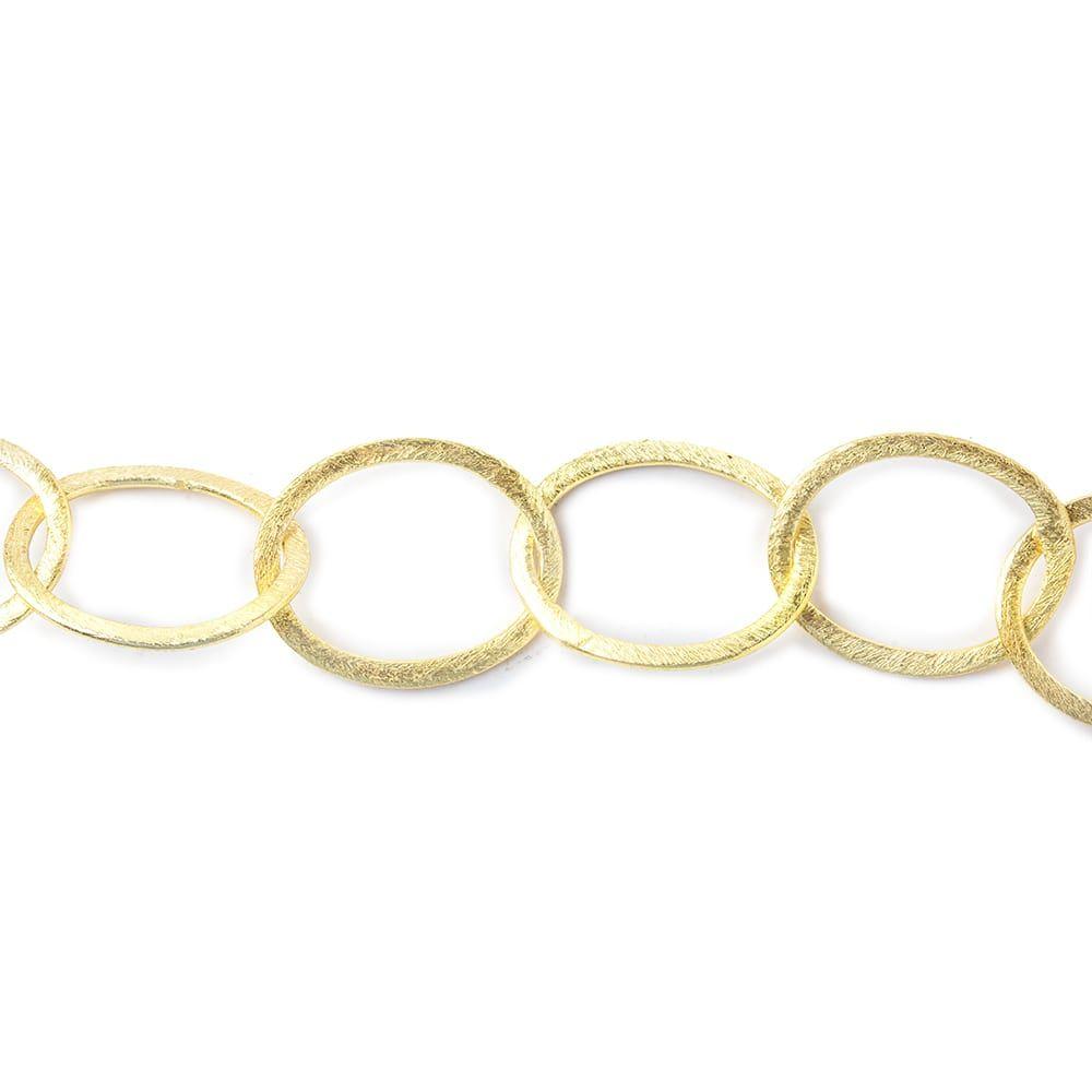 22x17mm 14kt Gold plated Brushed Oval Link Chain by the foot
