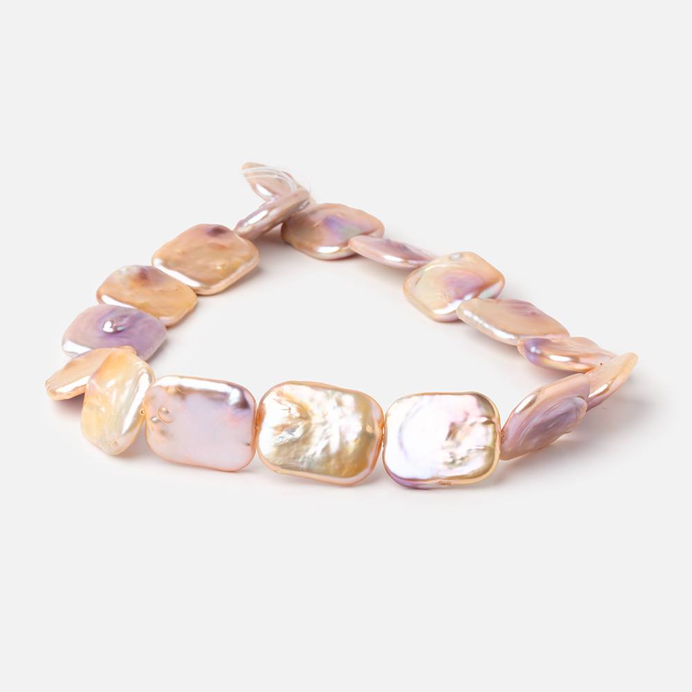 23x19-25x20mm Tonal Blush Rectangle Freshwater Pearls 15 inch 15 beads