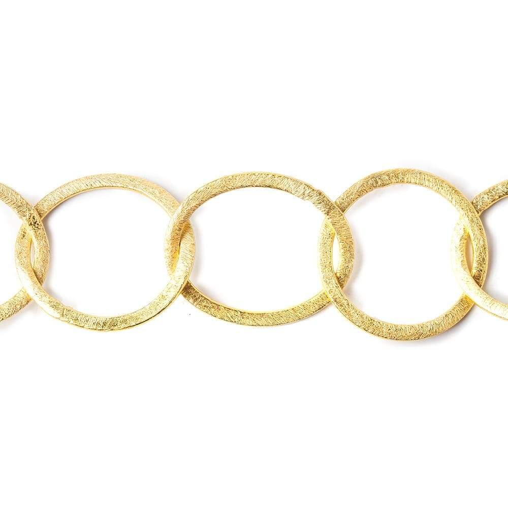 23x20mm & 22mm 22kt Gold plated Brushed Oval & Roval Link Chain by the foot