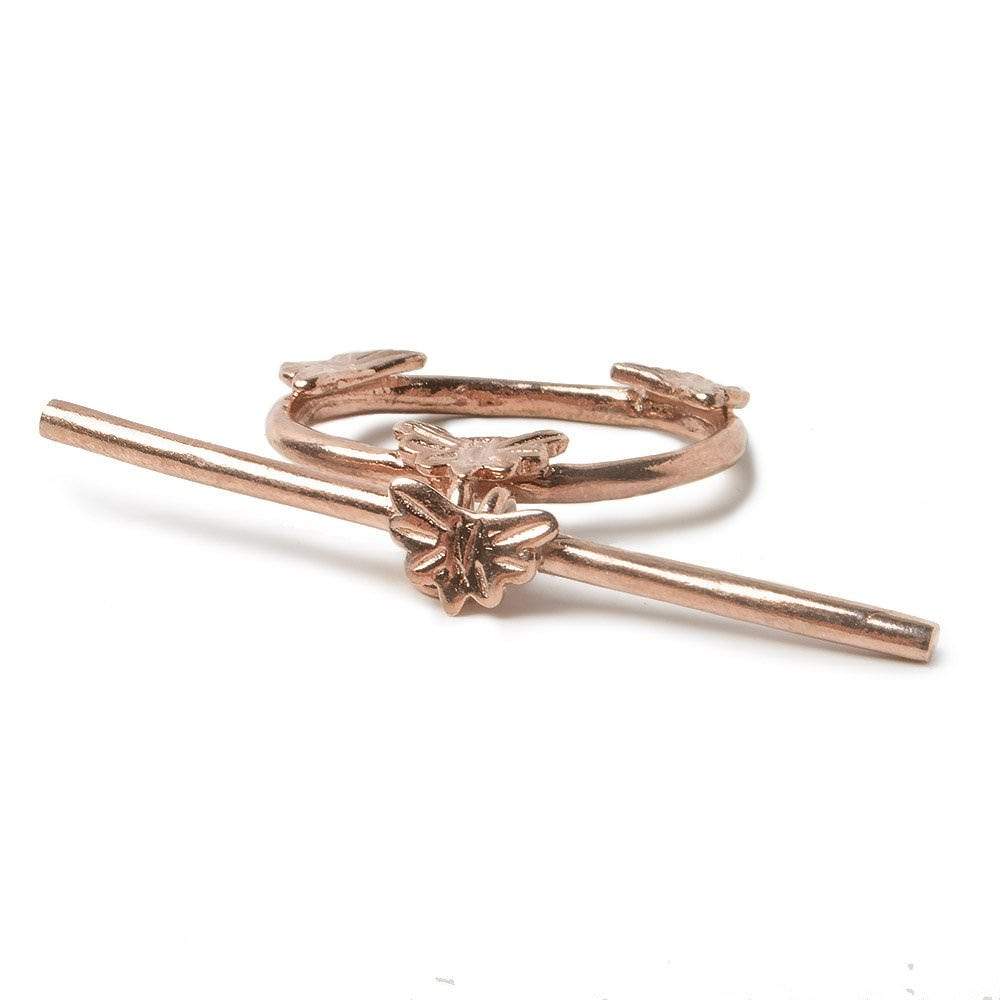 23x24mm Rose Gold plated Silver Oval Butterfly Toggle 1 pcs