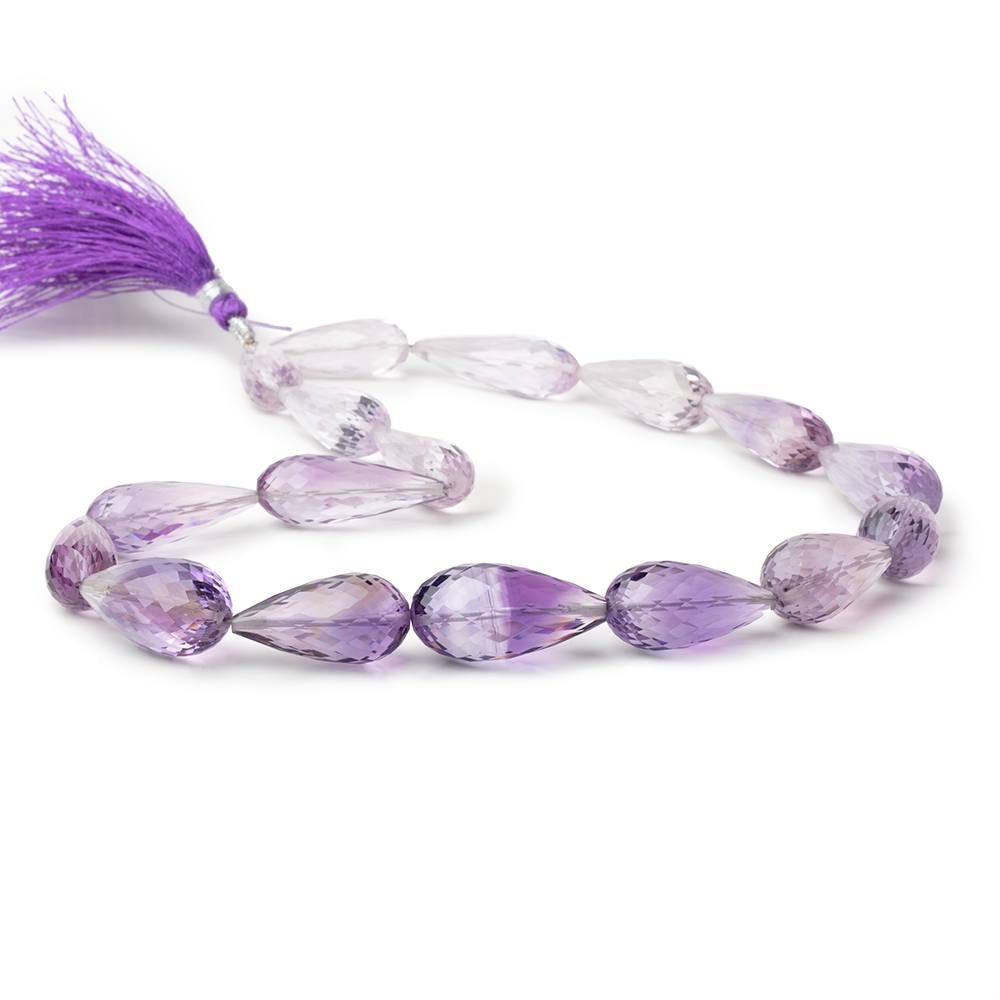 23x9-25x13mm Amethyst Faceted Tear Drops 17 inch 17 Beads AA