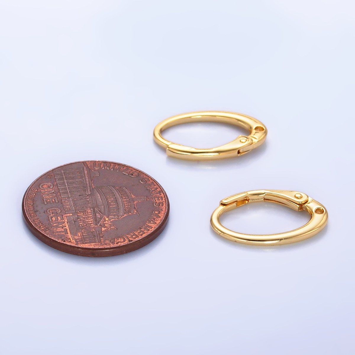 24K Gold Filled 15mm Vintage Minimalist Huggie Earrings Findings in Gold & Silver | Z1089