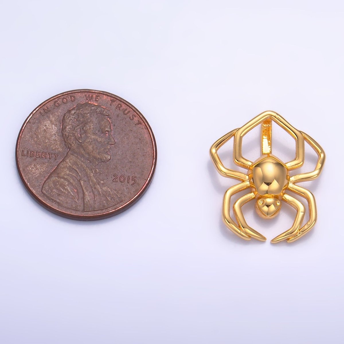 24K Gold Filled 18mm Minimalist Spider Insect Animal Charm | AA1062