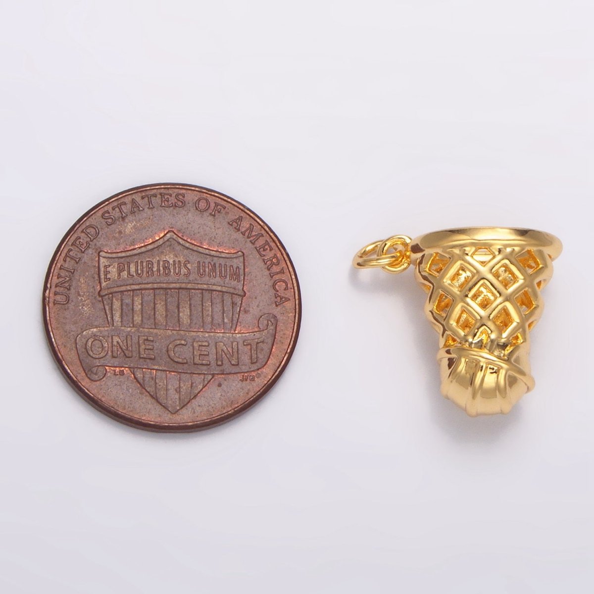 24K Gold Filled Basketball Slam Dunk Sports Charm | W-094