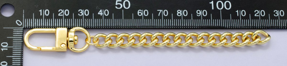 24K Gold Filled Curb Chain Bag Purse Charm Keychain Findings | WA-2893