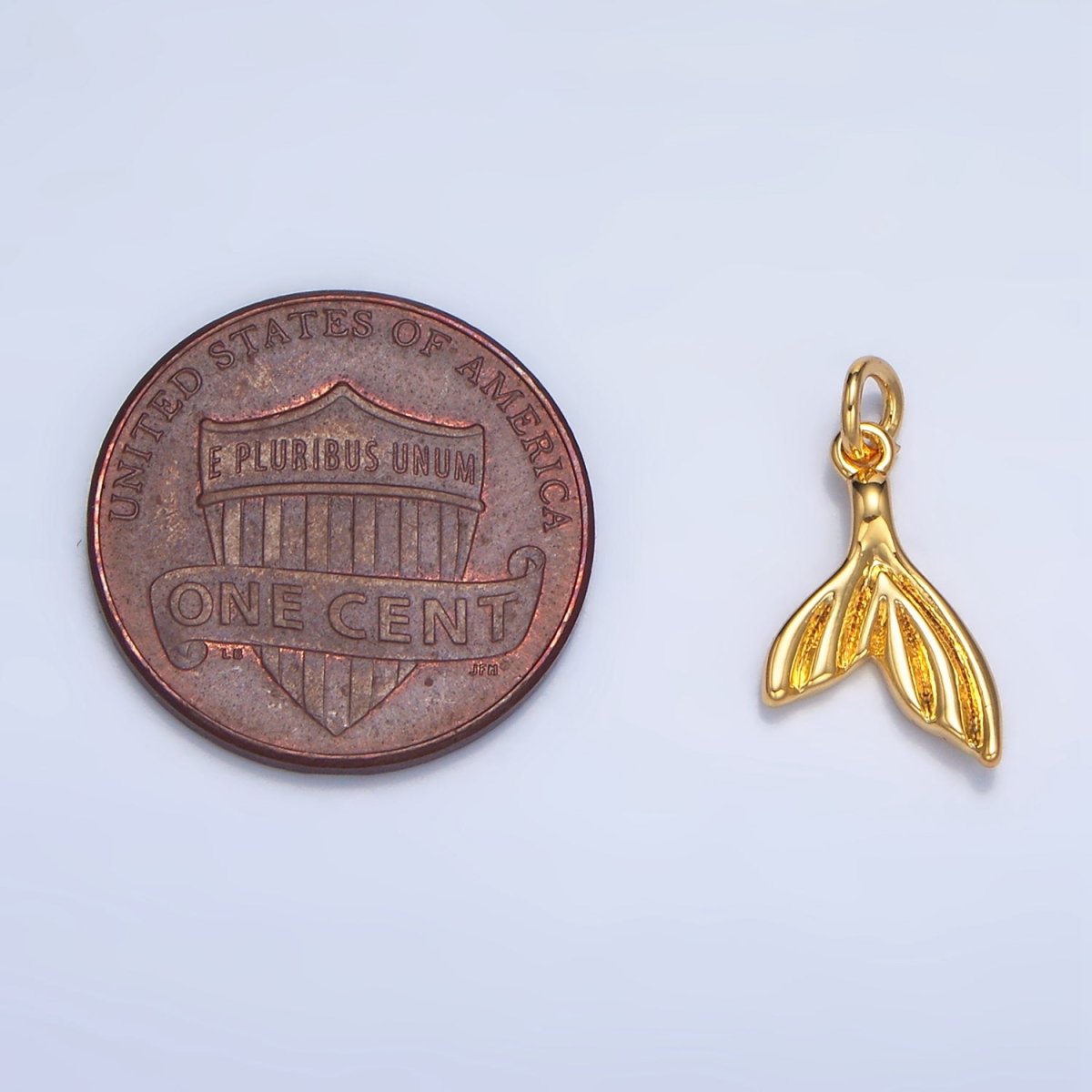 24K Gold Filled Geometric Fish Tail Charm | W086
