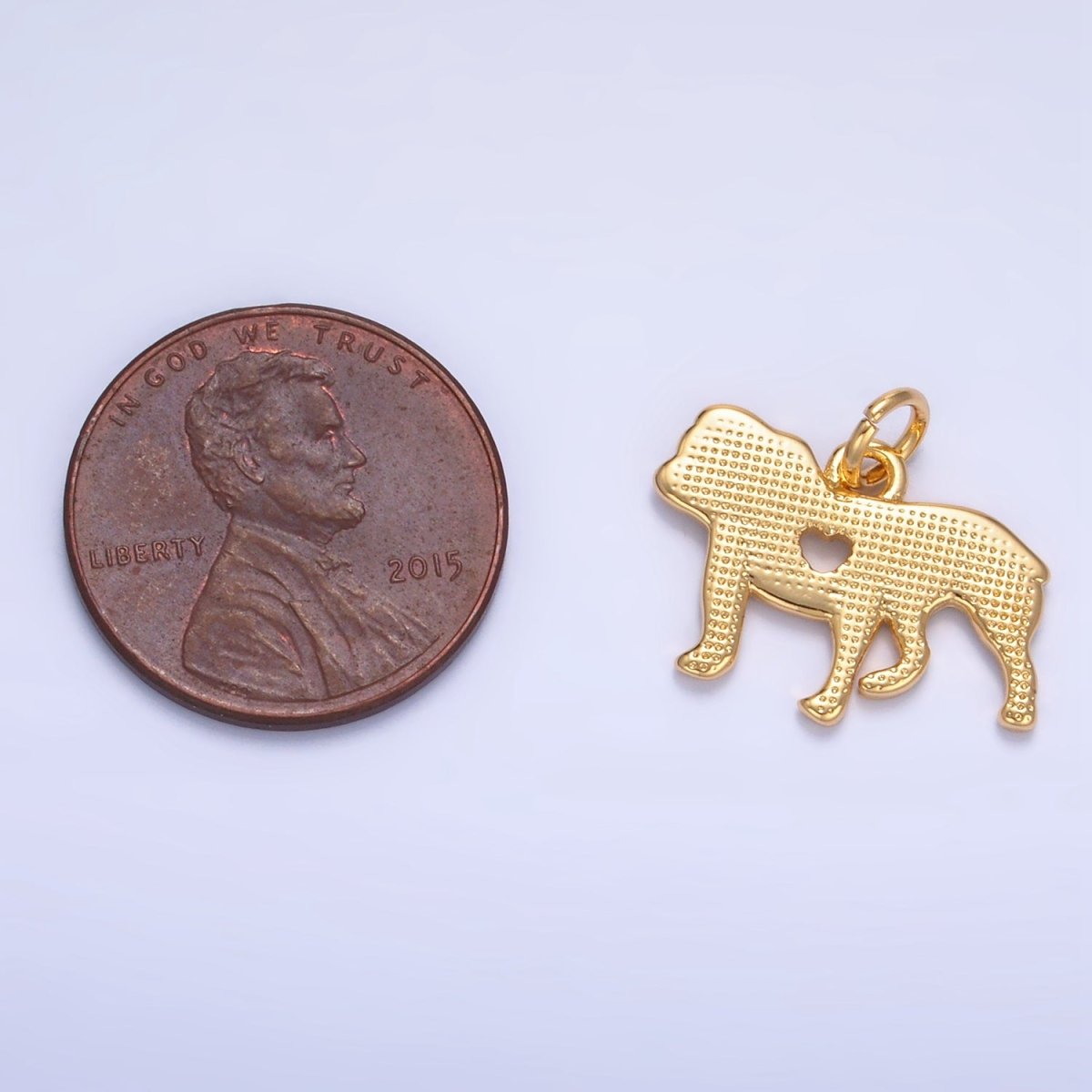 24K Gold Filled Heart Dog Pet Charm | W114