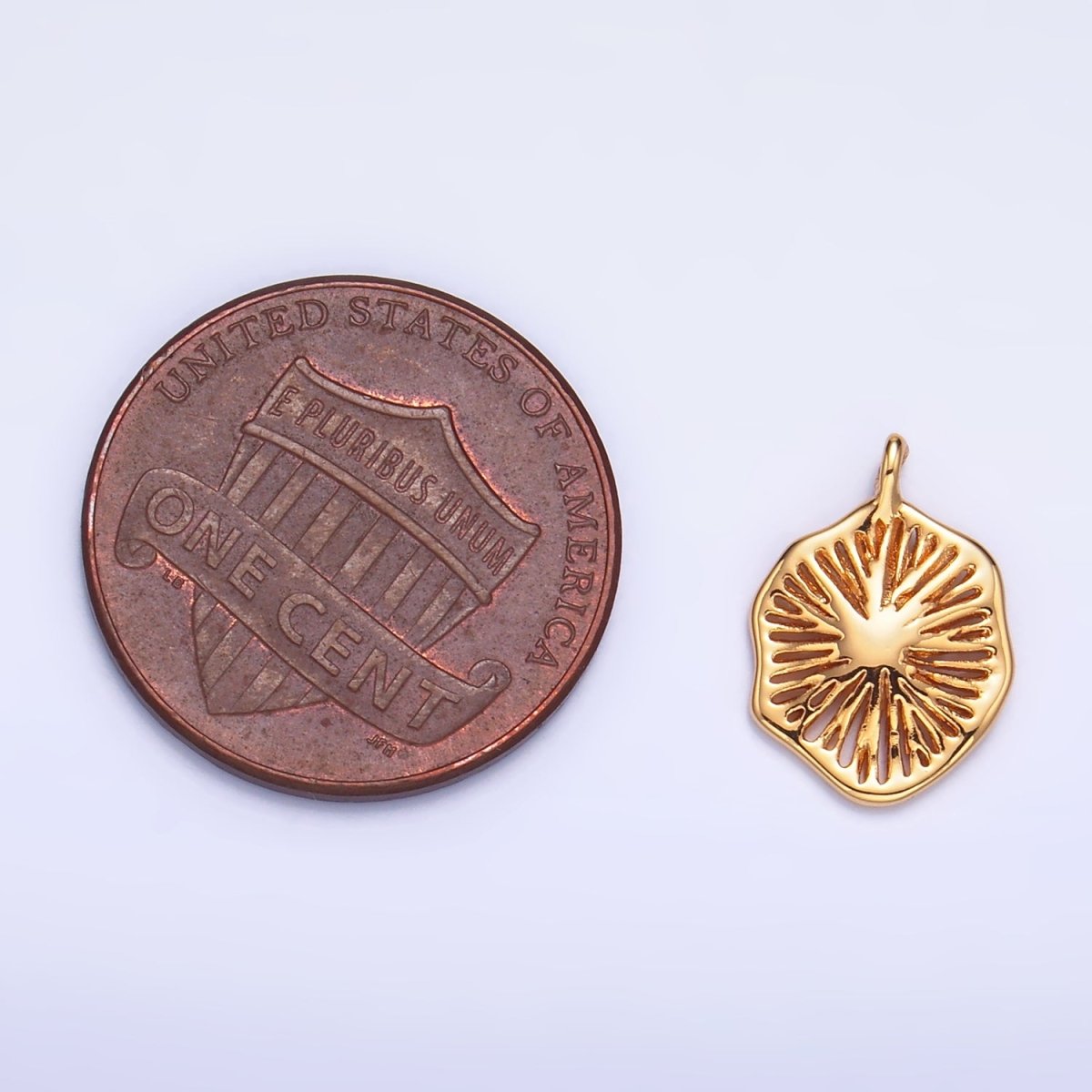 24K Gold Filled Linear Open Curved Abstract Charm | W261