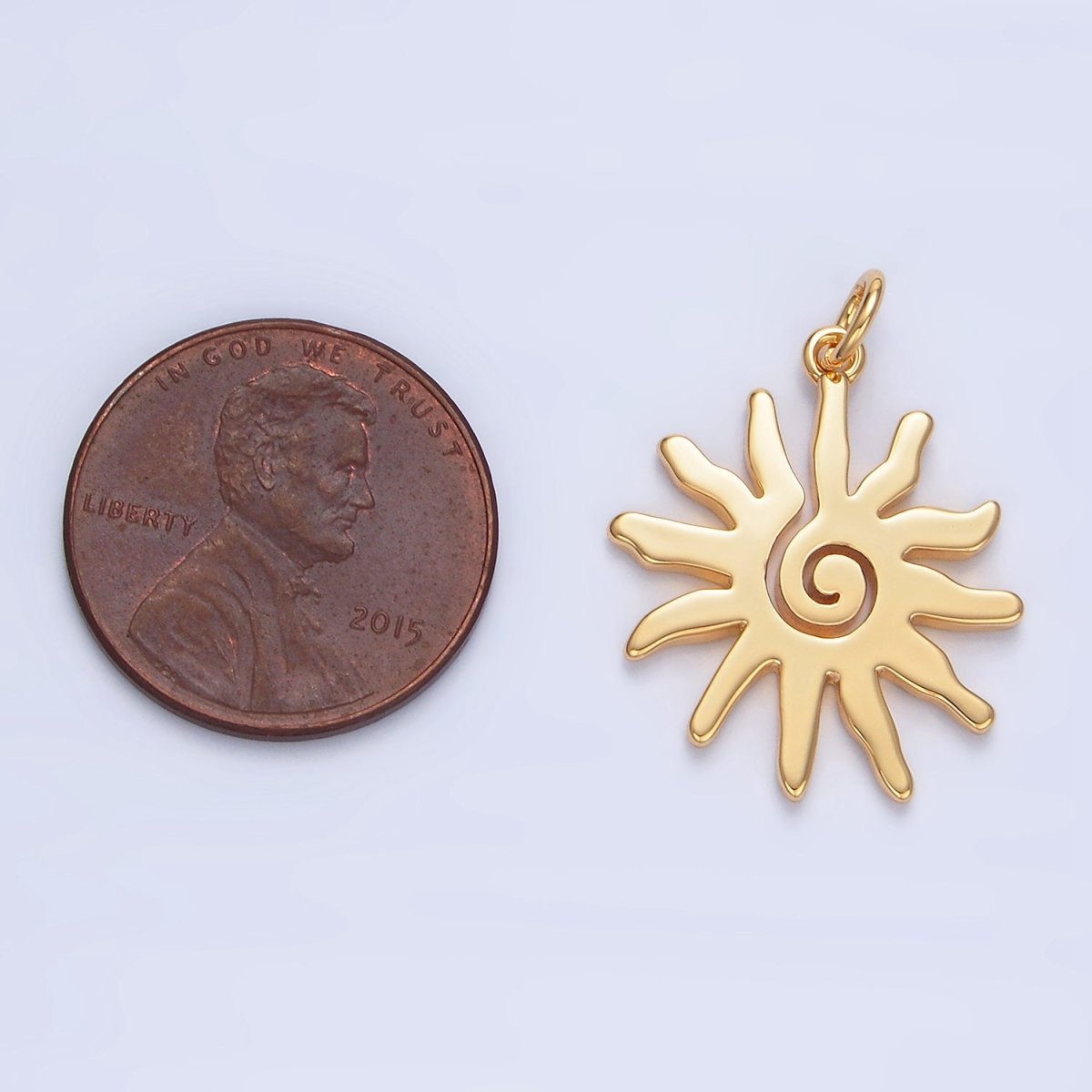 24K Gold Filled Minimalist Celestial Sun Ray Charm | X909