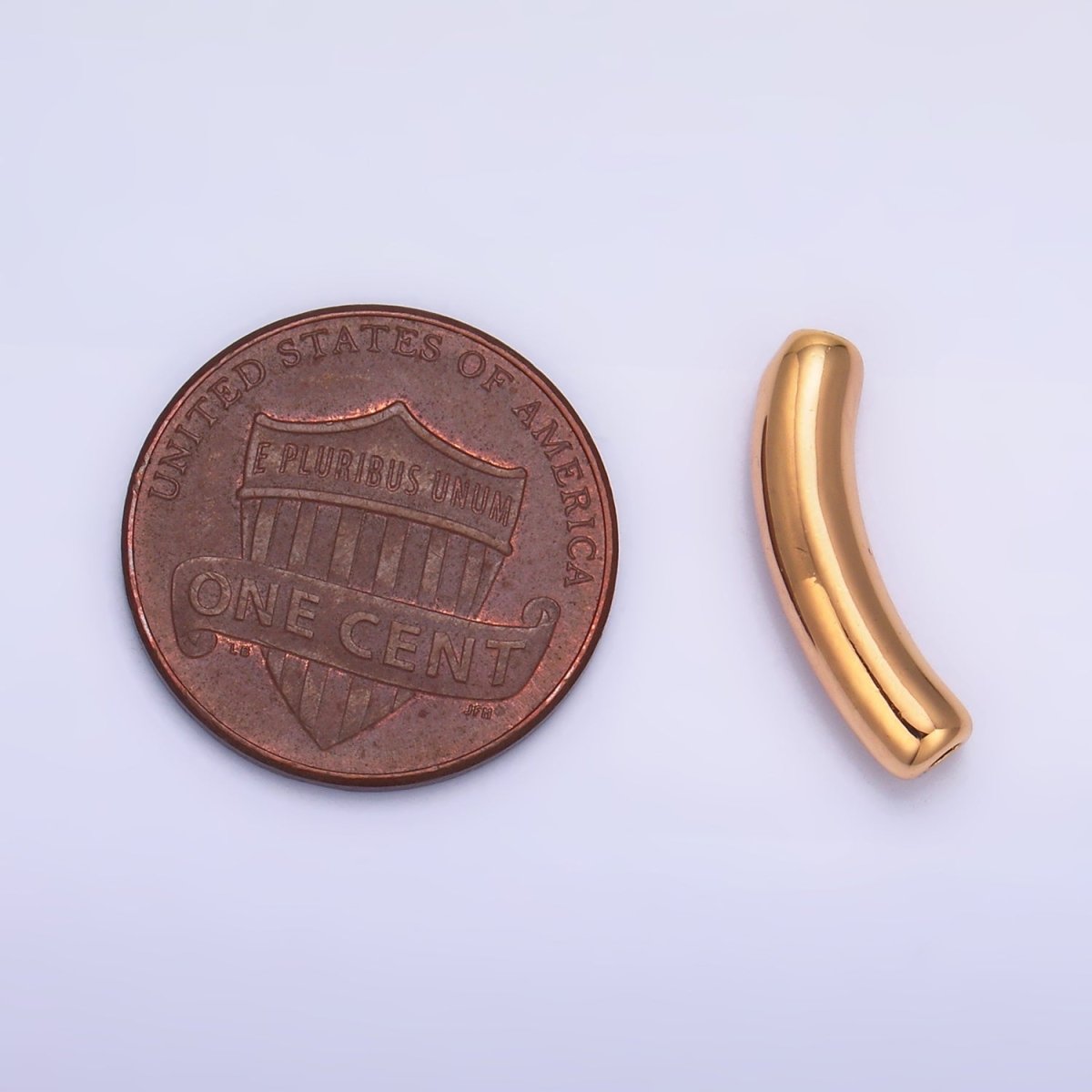 24K Gold Filled Minimalist Curved Tube Bead | B167