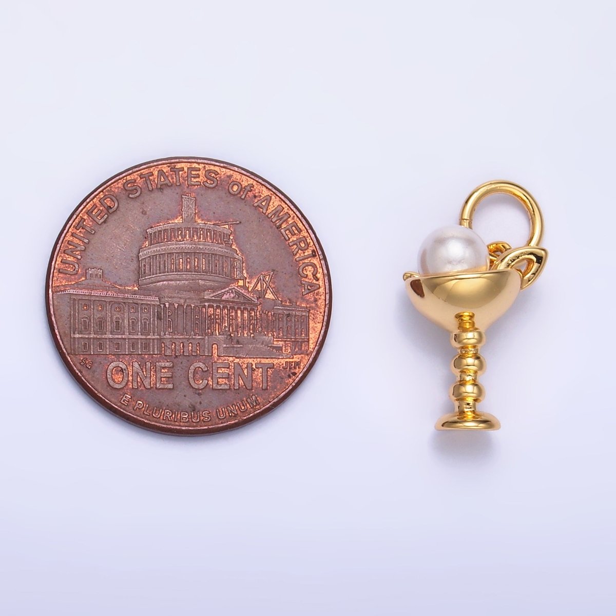 24K Gold Filled Pearl Ice Cream Dessert Food Charm | W428