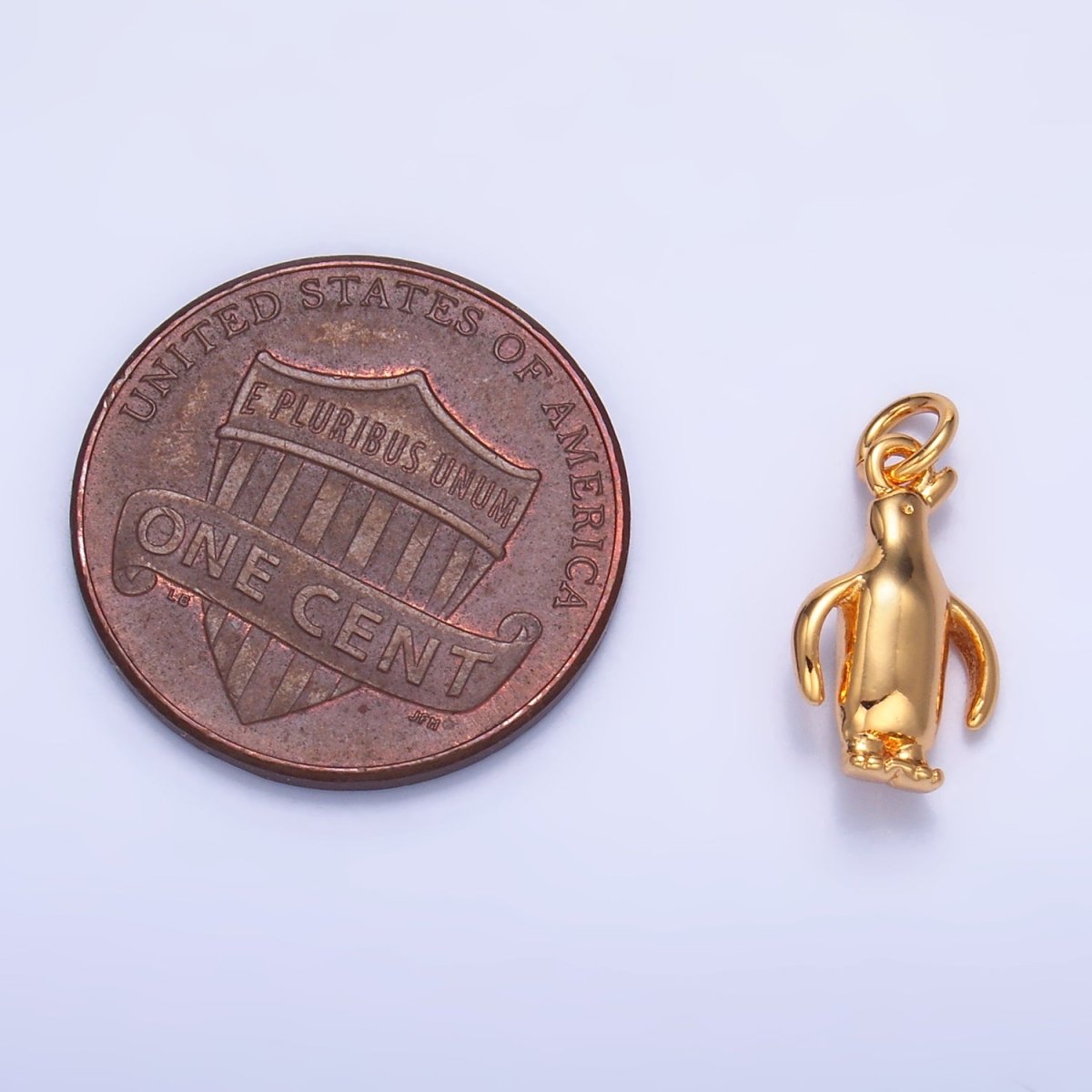 24K Gold Filled Penguin Bird Wildlife Animal 3D Multidimensional Charm | W389