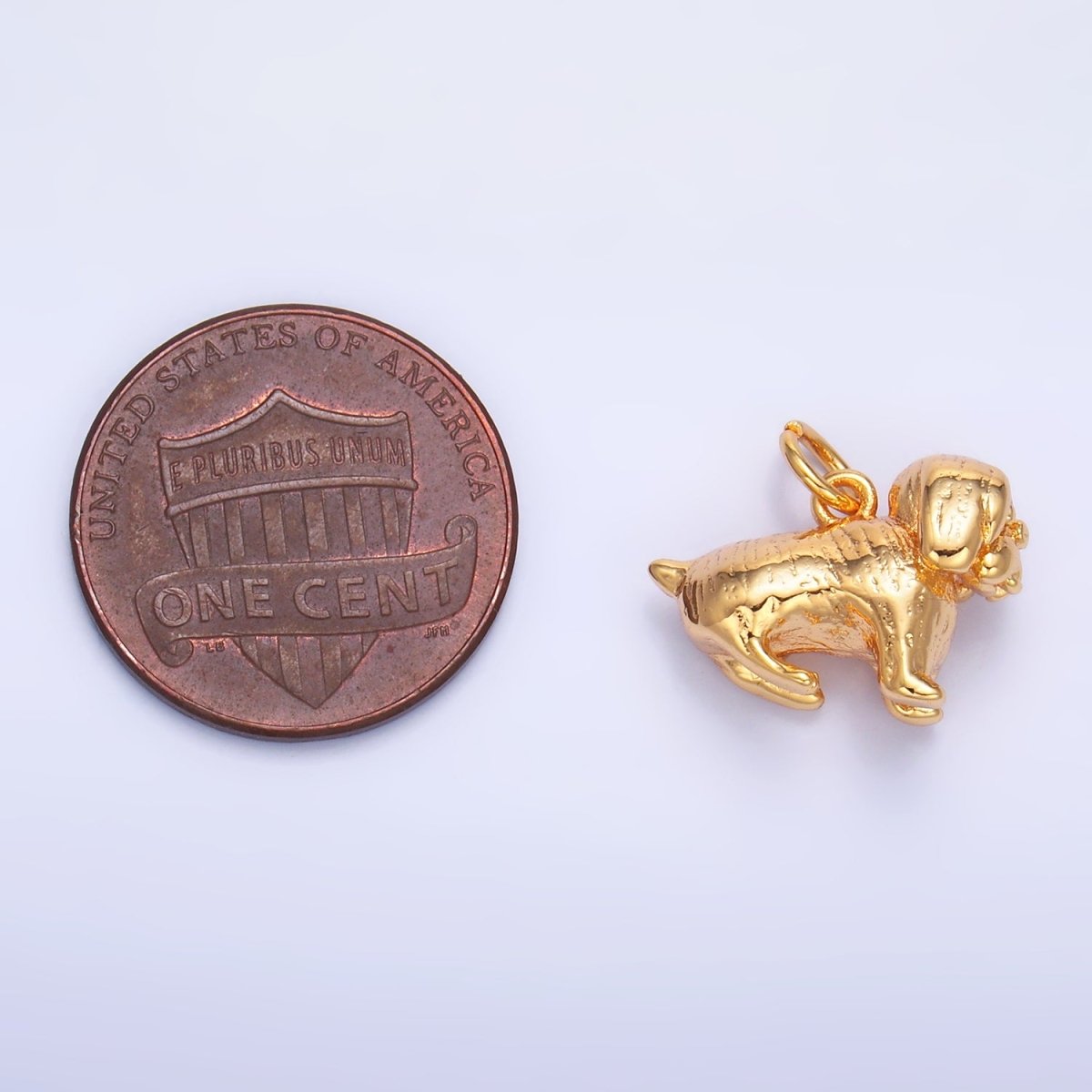 24K Gold Filled Pug Pit Bull Pet Dog 3D Multidimensional Charm | W390
