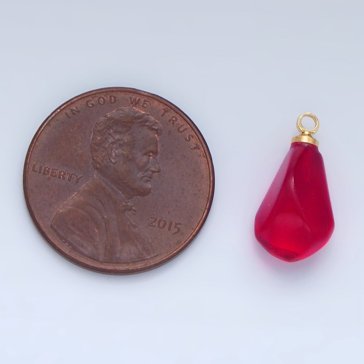 24K Gold Filled Red Pomegranate Seed Glass Charm | X905 X907