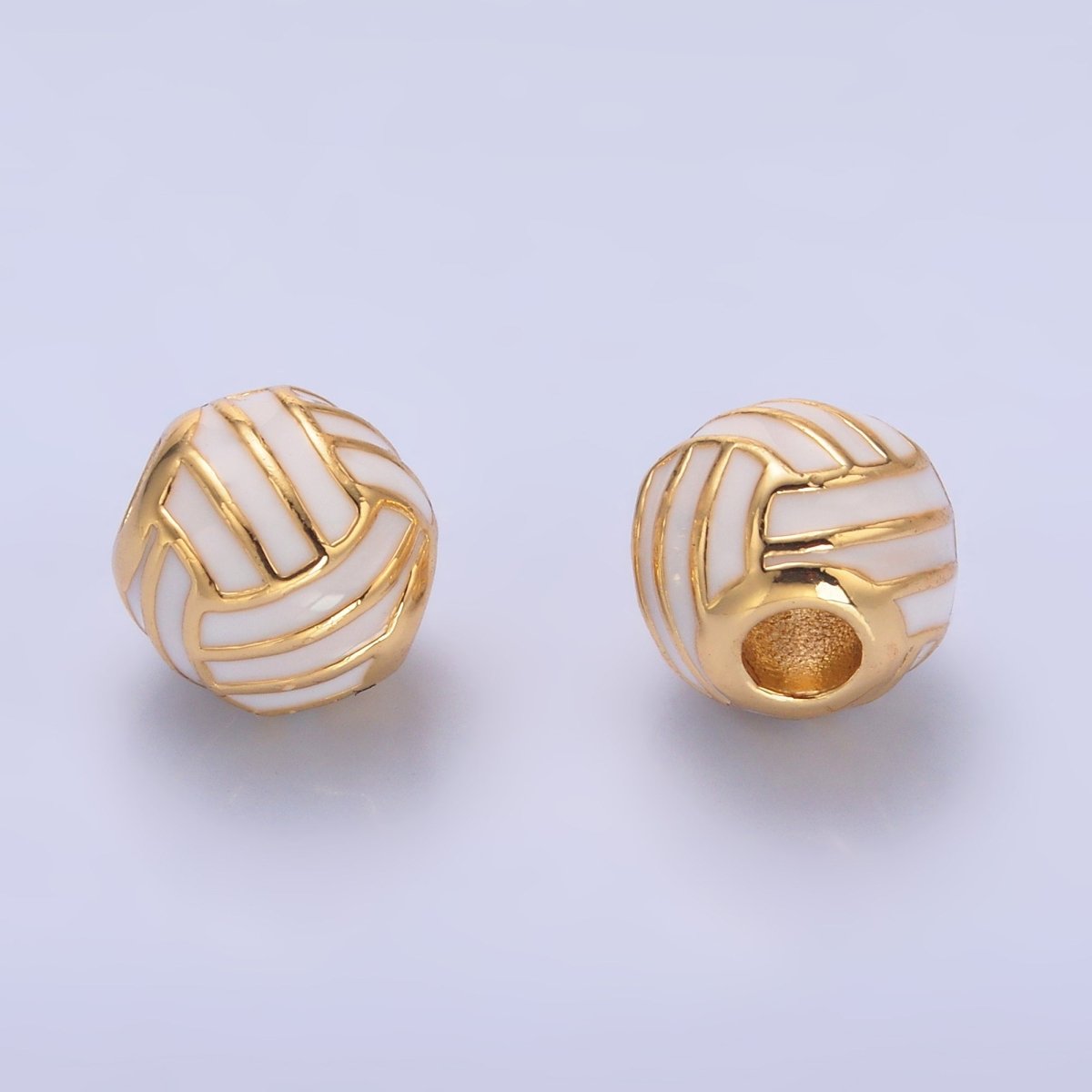 24K Gold Filled Volley Ball Sports Enamel Bead | B184