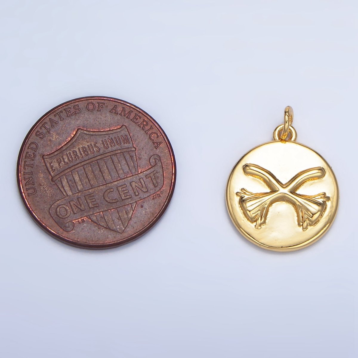 24K Gold Filled Witch Broom Round Charm in Gold & Silver | W011