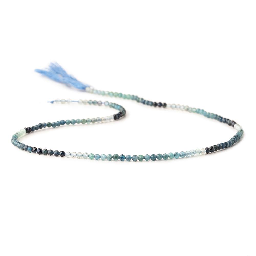 2.4mm Indicolite Tourmaline Micro Faceted Round Beads 12.5 inch 146 pieces AAA