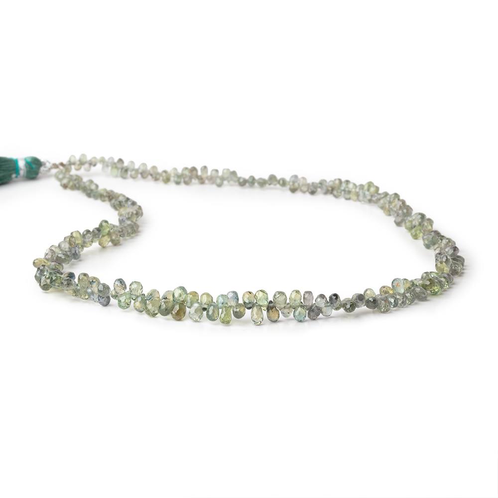 2.5-3.5mm Green Sapphire Micro Faceted Tear Drop Beads 18 inch 300 pieces AAA