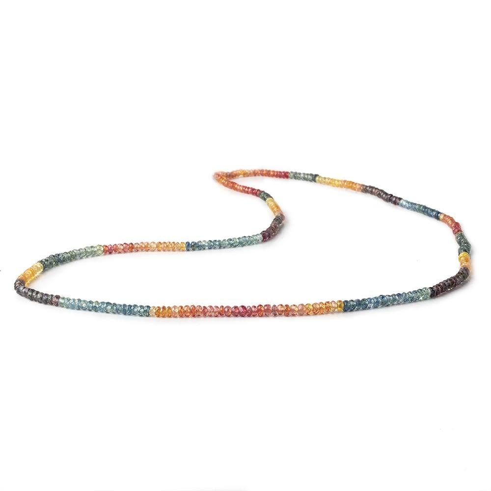 2.5-3mm Multi Color Sapphire Faceted Rondelle 20 inch 300 pieces