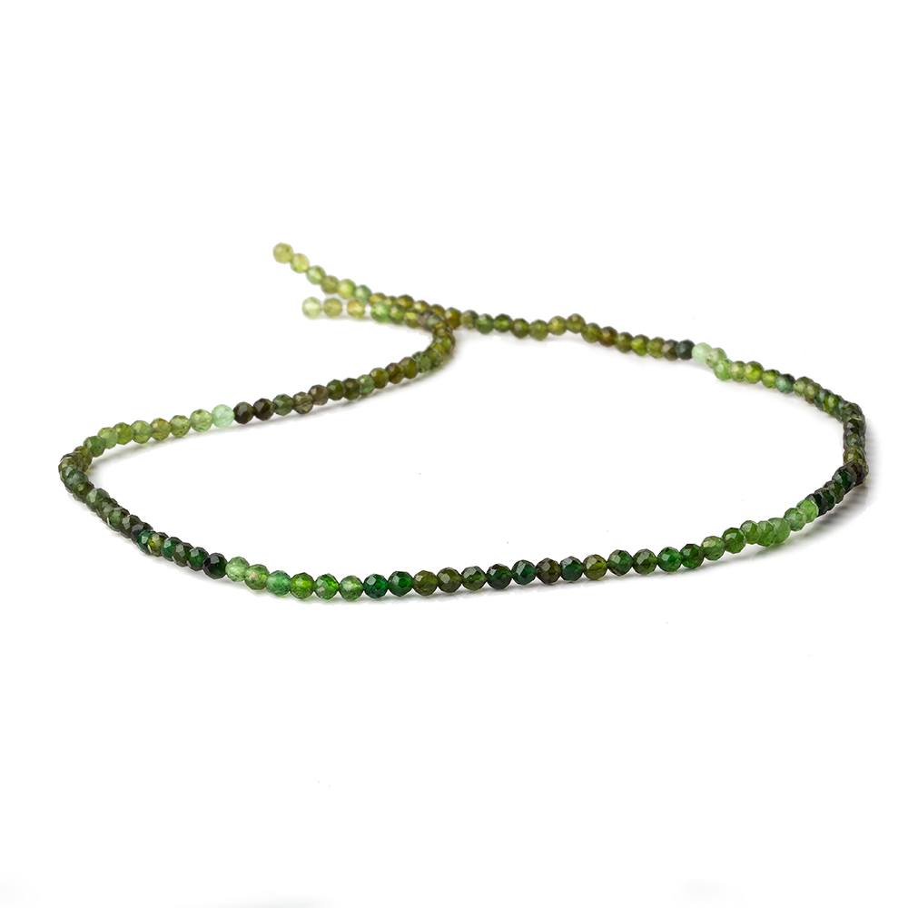 2.5mm Shaded Chrome Tourmaline micro faceted round beads 12.5 inch 133 pieces