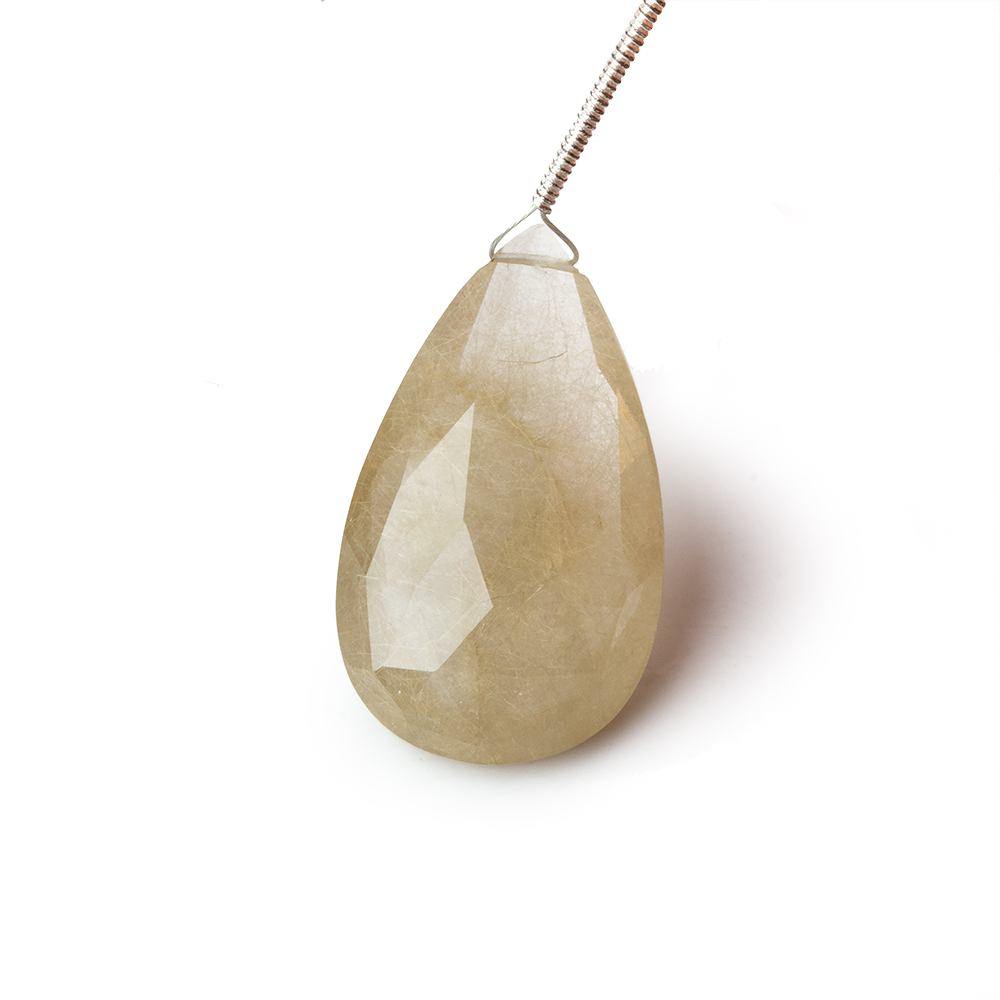 29x17mm Golden Rutilated Quartz Faceted Pear Focal Bead 1 piece