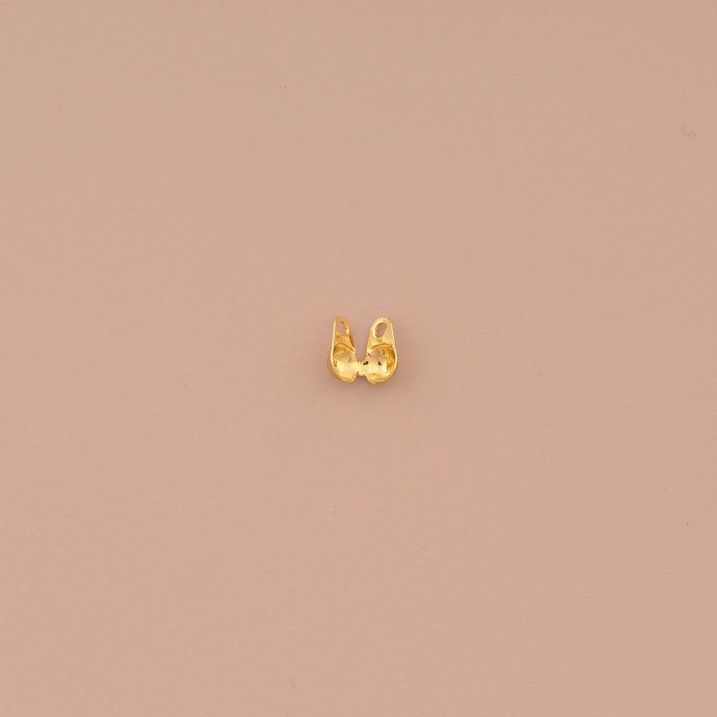 18K Gold Clamshell Calotte Bead Tip End