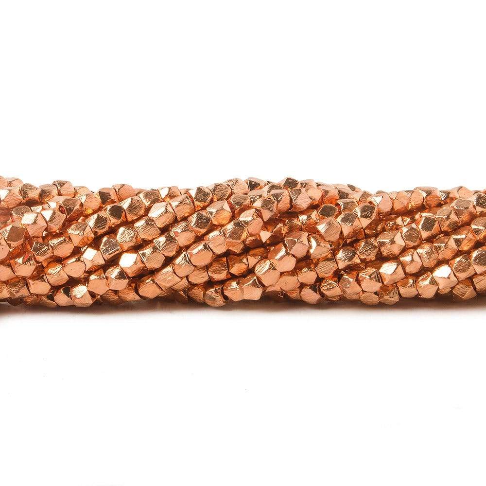 2mm Brushed Faceted Nugget Beads 8 inch 84 pieces
