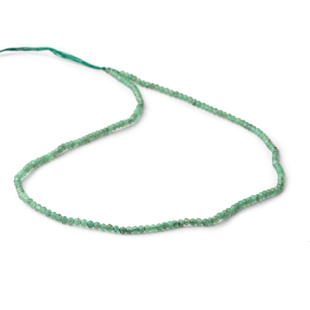 2mm Emerald Micro Faceted Rondelles 12.5 inch 168 Beads