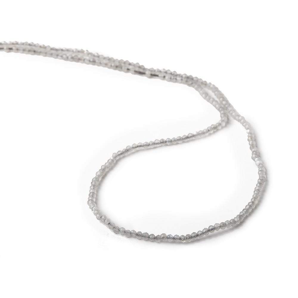 2mm Light Grey Moonstone microfaceted rondelle beads 13 inch 175 pieces