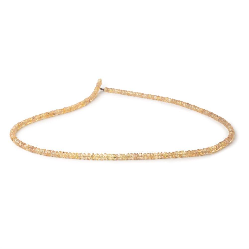 3-4mm Yellowish Orange Songea Sapphire Faceted Rondelles 16 inch 200 Beads