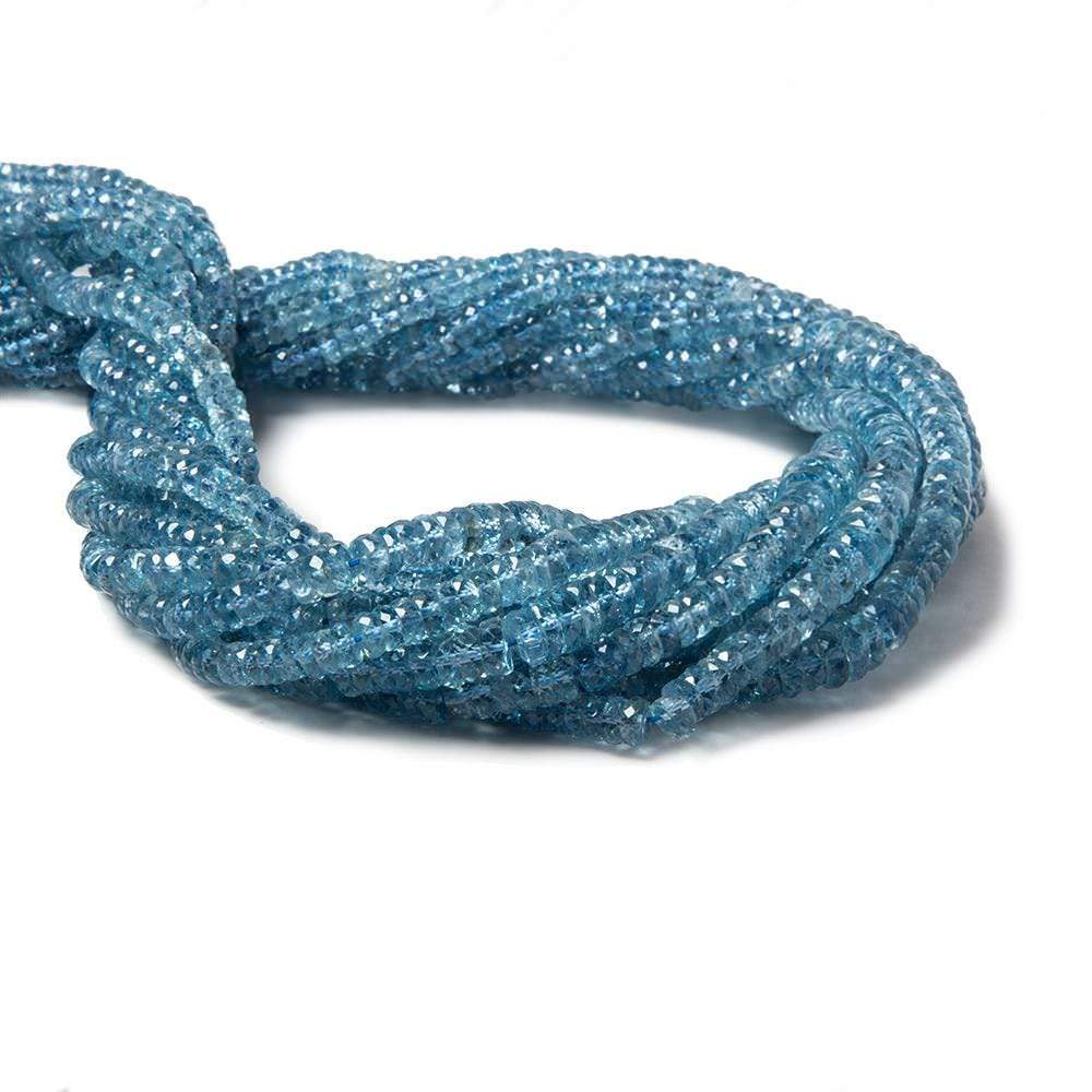 3-6.5mm Aquamarine faceted heshi beads 18 inch 265 pieces