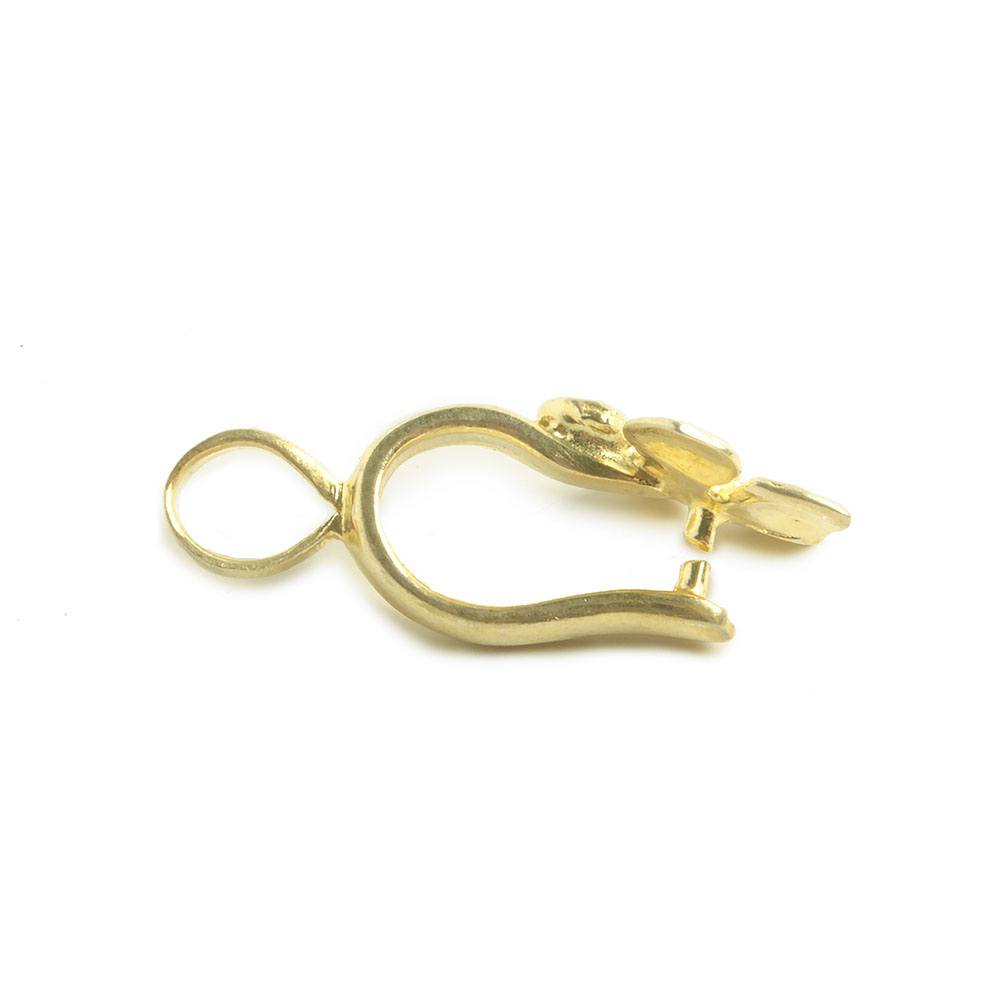 30x13mm Vermeil Forget Me Not Flower Pinch Bail 1 Finding
