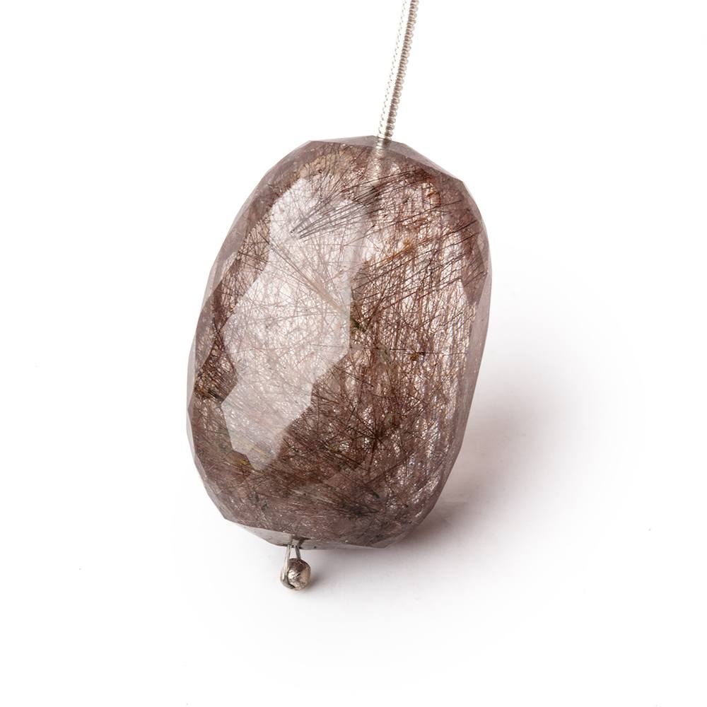 30x20mm Rutilated Quartz Faceted Nugget Focal Bead 1 piece