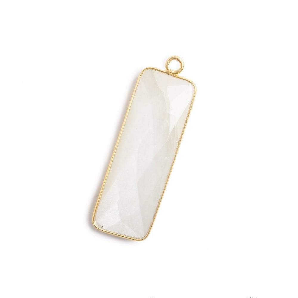 31x11mm Vermeil Bezel Soft White Moonstone Bar 1 ring pendant 1 piece