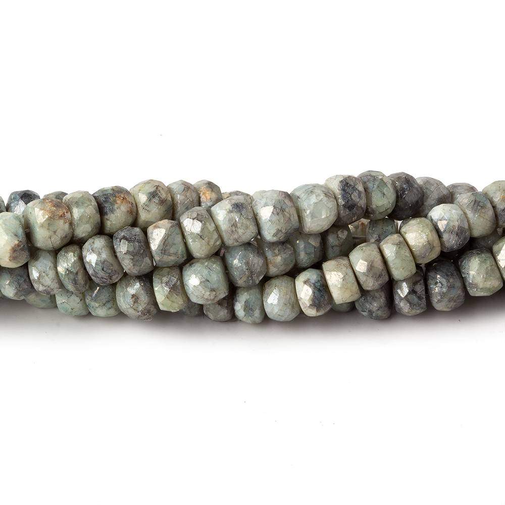 3.5-5mm Mystic Green Cat's Eye Quartz Faceted Rondelles 16 inch 134 beads