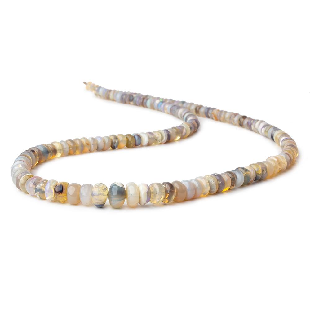 3.5-7.5mm Grey Australian Opal plain rondelles 18 inch 160 beads