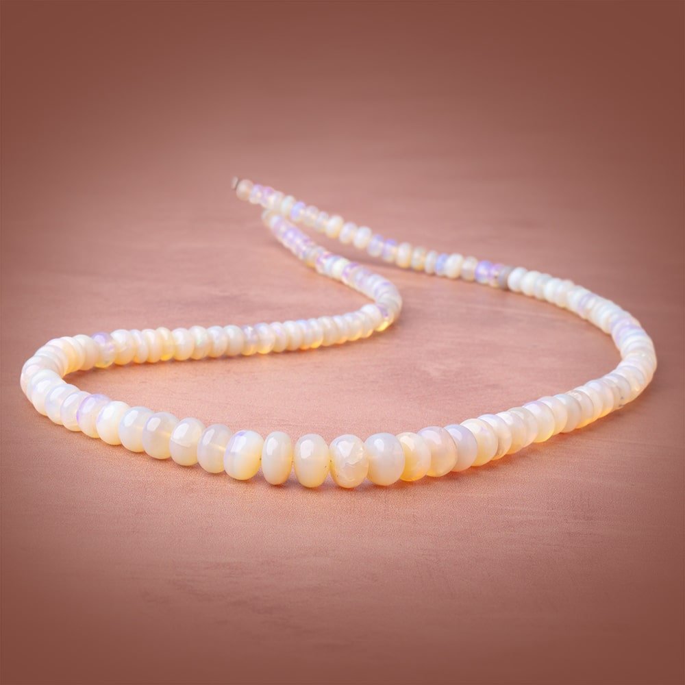 3.5-8mm Australian Opal Plain Rondelle Beads 17 inch 130 pieces AAA