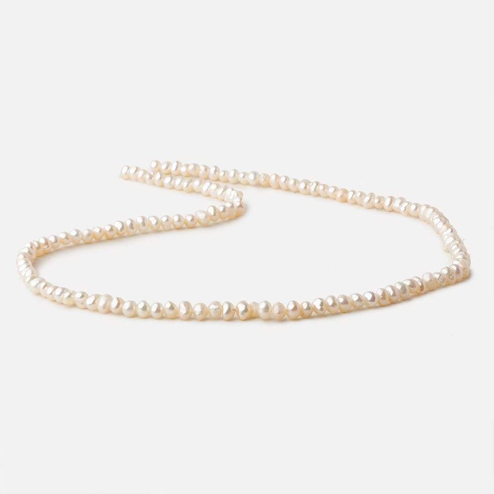 3.5mm Off White side drilled Baroque Freshwater Pearls 16 inch 155 pieces