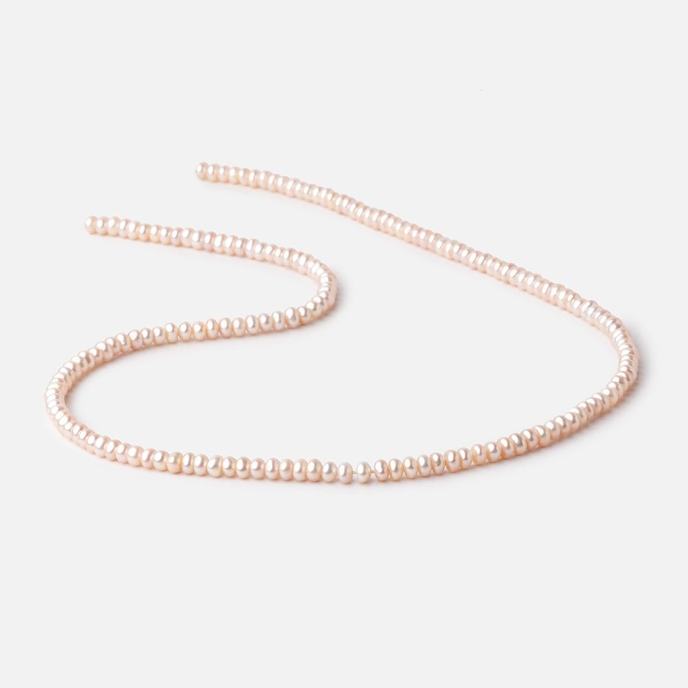 3.5mm Peach Center Drilled Freshwater Pearls 15 inch 139 pieces AA