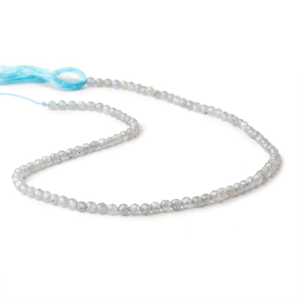 3.5mm Stormy Grey Zircon Micro Faceted Round Beads 12.5 inch 96 pieces