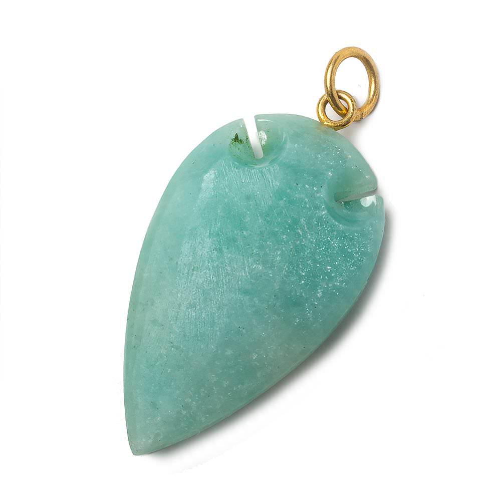 36x20mm Amazonite Matte Arrowhead Focal Pendant 1 piece