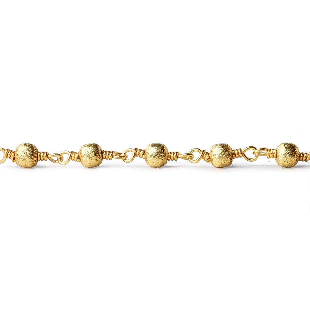 3mm 22kt Gold plated Brushed Round Gold plated Chain by the foot