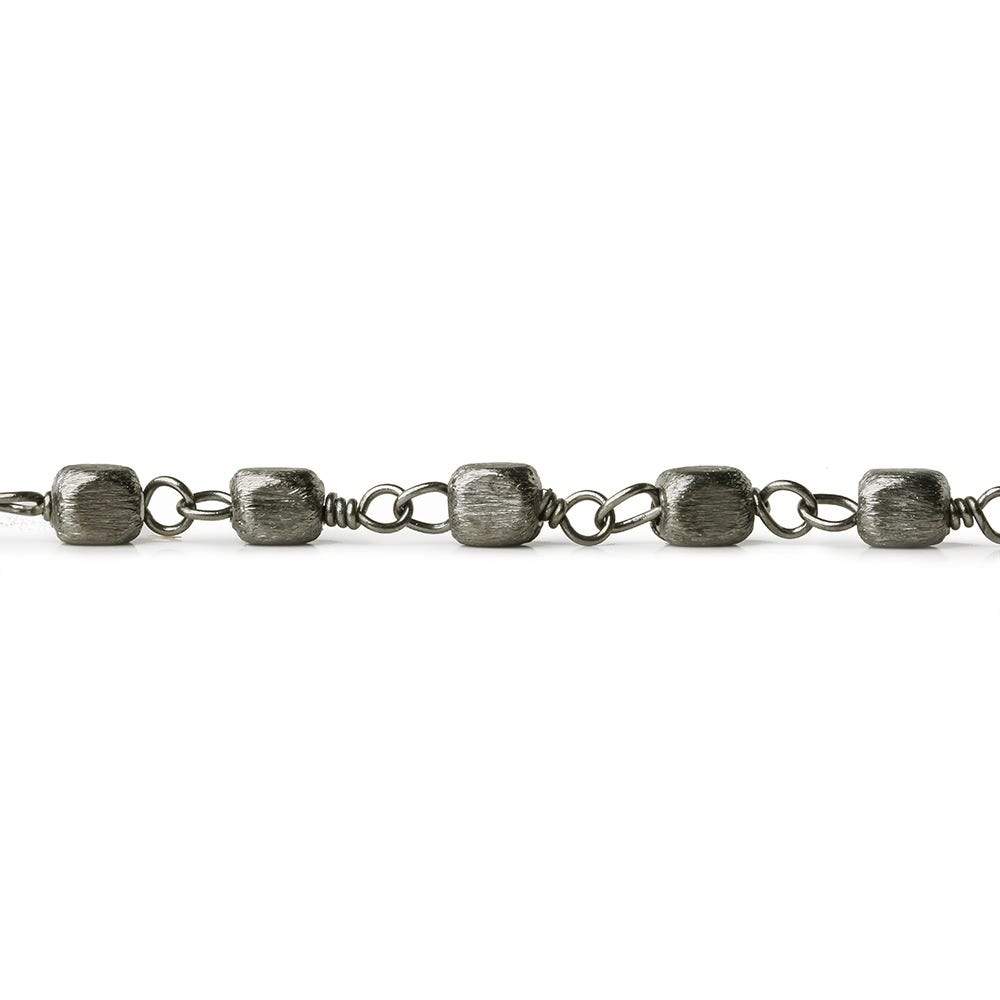 3mm Black Gold plated Brushed Cube Black Gold plated Chain by the foot