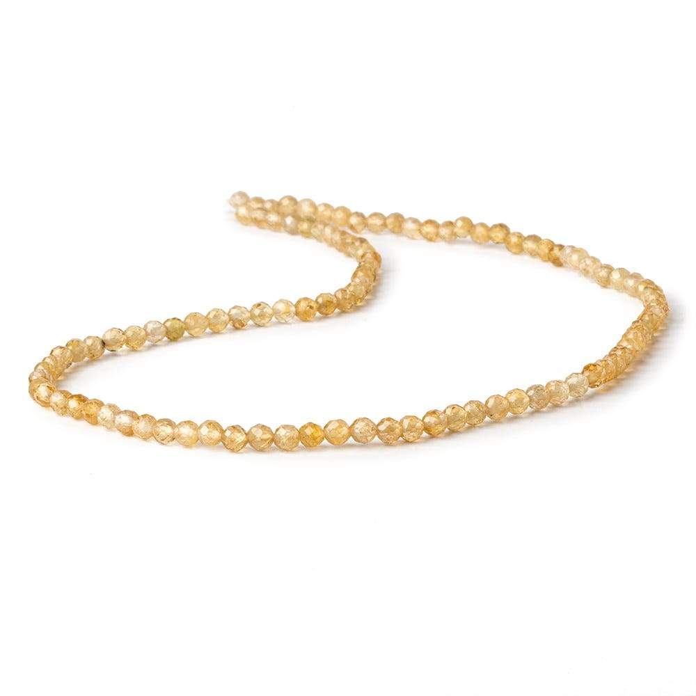 3mm Golden Tourmaline micro faceted rounds 13 inch 102 pieces AAA