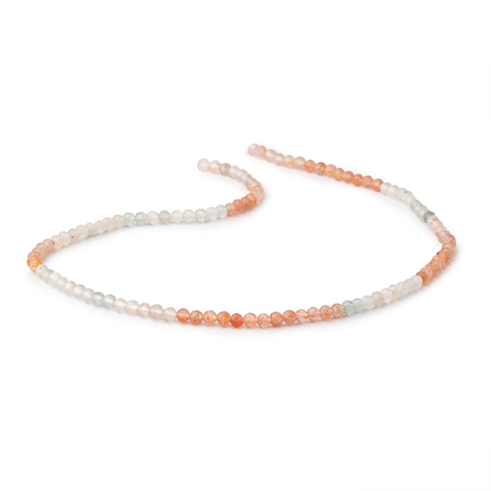 3mm Madagascar Sunstone Micro Faceted Round Beads 12.5 inch 110 pieces