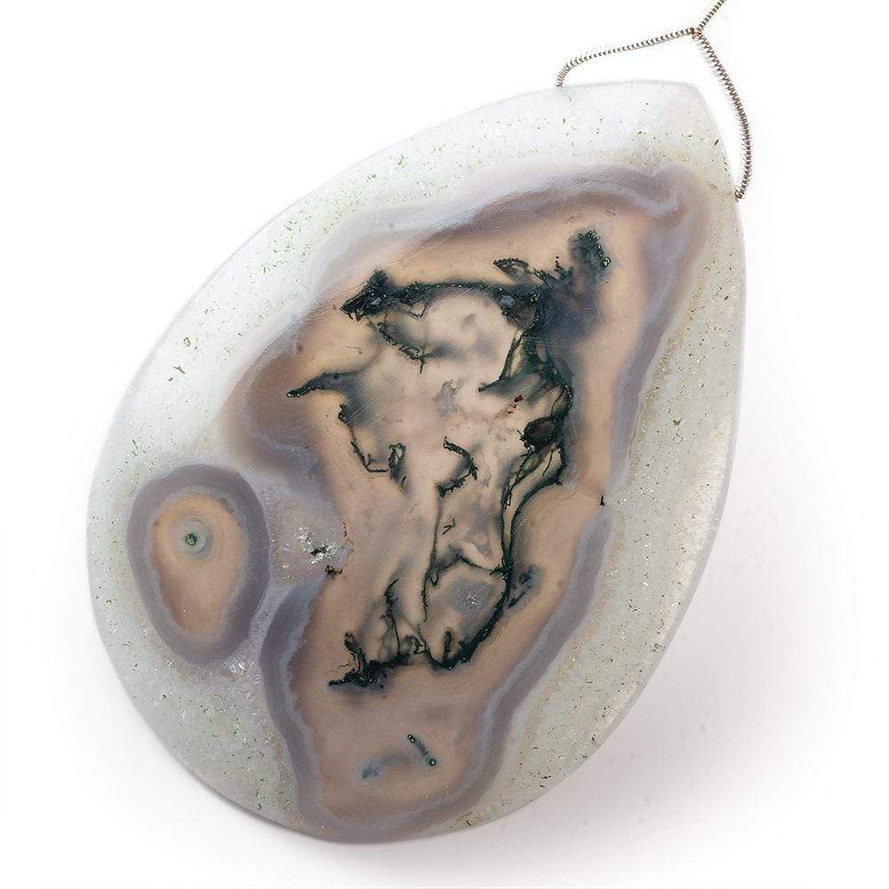 3x2 inch Solar Quartz Faceted Pear Focal Bead 1 piece