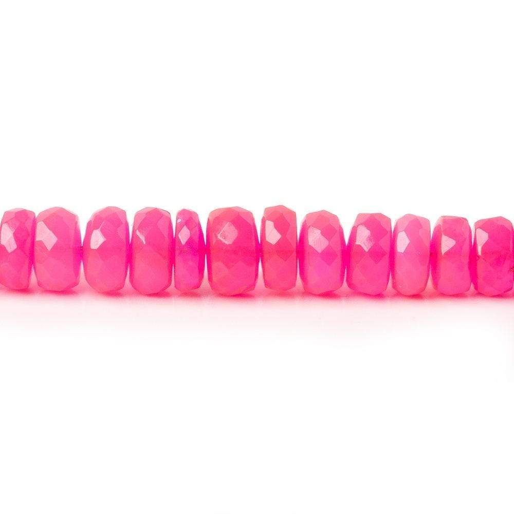 4-5mm Neon Pink Ethiopian Opal Faceted Rondelles 18 inch 170 color treated beads