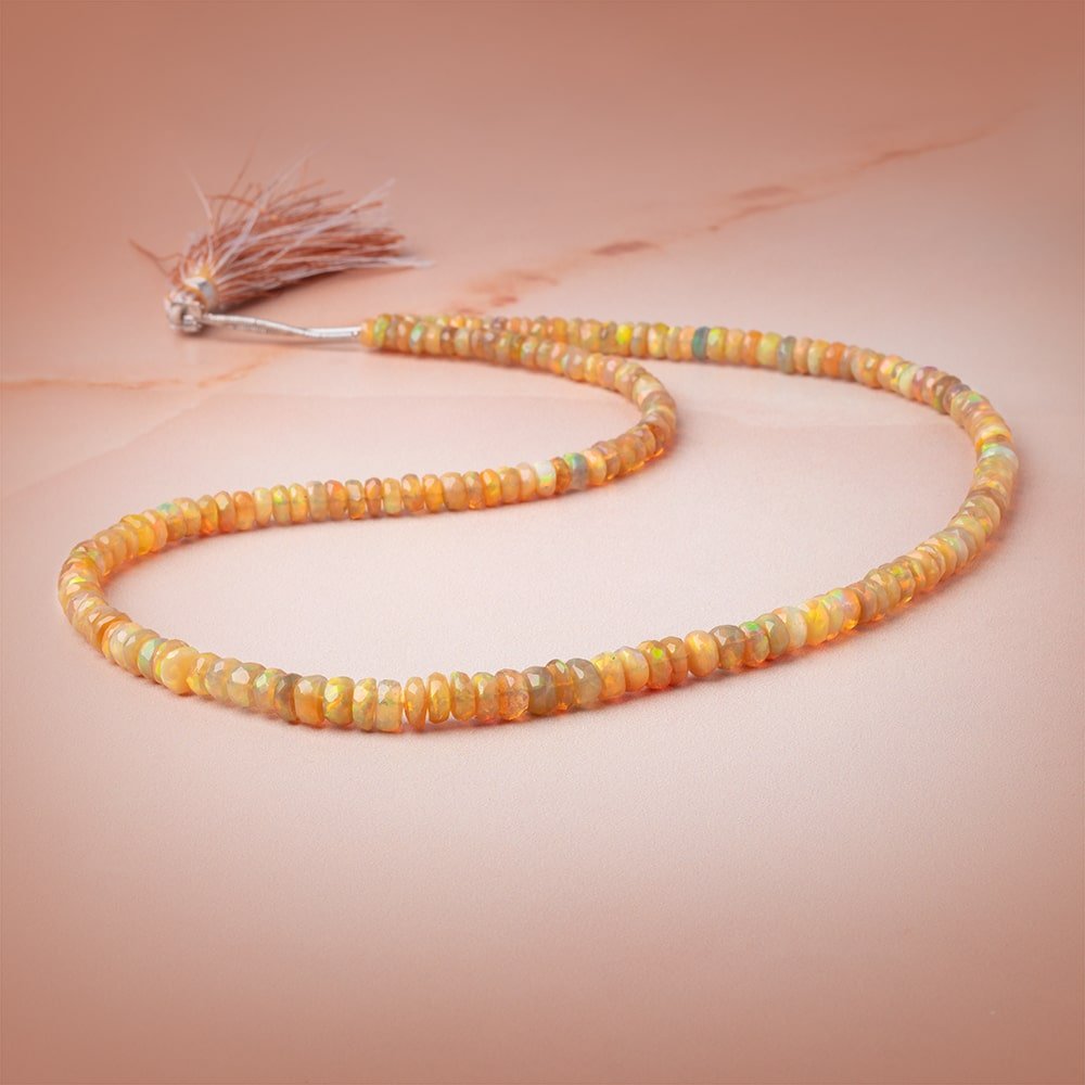 4-6mm Golden Ethiopian Opal Faceted Rondelle Beads 16 inch 178 pieces AA